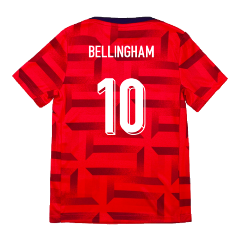 2024-2025 England Academy Pro Pre-Match Top (Siren Red) - Kids (Bellingham 10)