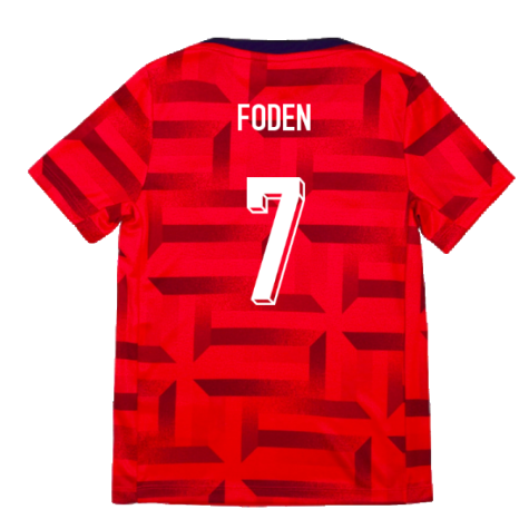 2024-2025 England Academy Pro Pre-Match Top (Siren Red) - Kids (Foden 11)