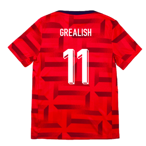 2024-2025 England Academy Pro Pre-Match Top (Siren Red) - Kids (Grealish 11)