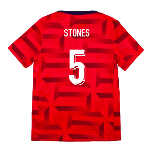 2024-2025 England Academy Pro Pre-Match Top (Siren Red) - Kids (Stones 5)