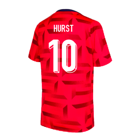 2024-2025 England Dri-FIT Pre-Match Shirt (Red) (Hurst 10)