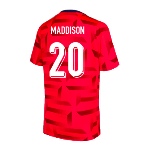 2024-2025 England Dri-FIT Pre-Match Shirt (Red) (Maddison 20)