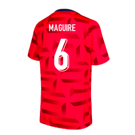 2024-2025 England Dri-FIT Pre-Match Shirt (Red) (Maguire 6)