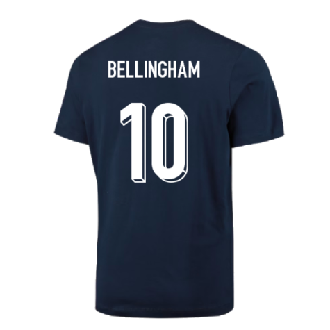 2024-2025 England Football T-Shirt (Navy) (Bellingham 10)