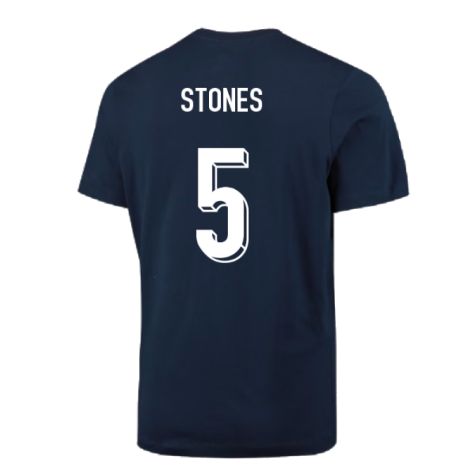 2024-2025 England Football T-Shirt (Navy) (Stones 5)