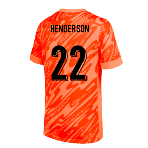 2024-2025 England Home Goalkeeper Shirt (Orange) - Kids (Henderson 23)