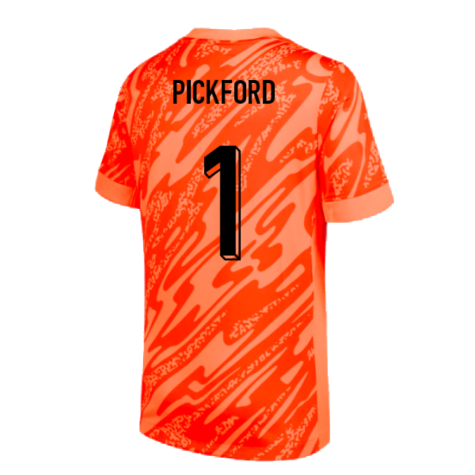 2024-2025 England Home Goalkeeper Shirt (Orange) - Kids (Pickford 1)