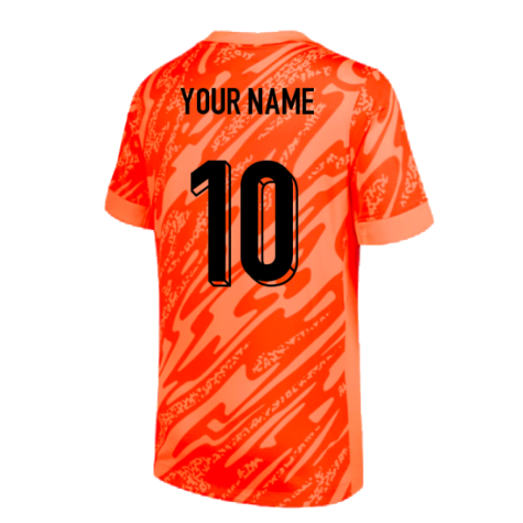 2024-2025 England Home Goalkeeper Shirt (Orange) - Kids (Your Name)