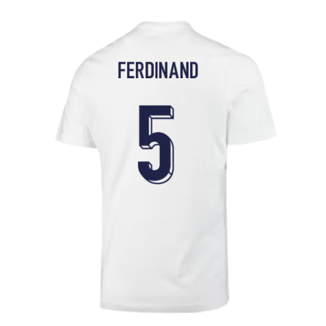 2024-2025 England Soccer T-Shirt (White) (Ferdinand 5)