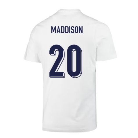 2024-2025 England Soccer T-Shirt (White) (Maddison 20)