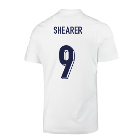 2024-2025 England Soccer T-Shirt (White) (Shearer 9)