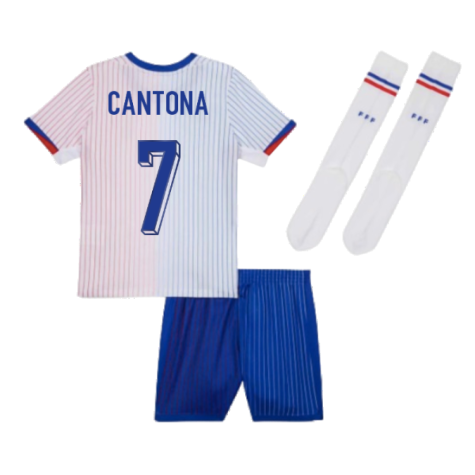 2024-2025 France Away Little Boys Mini Kit (Cantona 7)