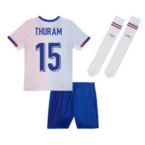 2024-2025 France Away Little Boys Mini Kit (Thuram 15)