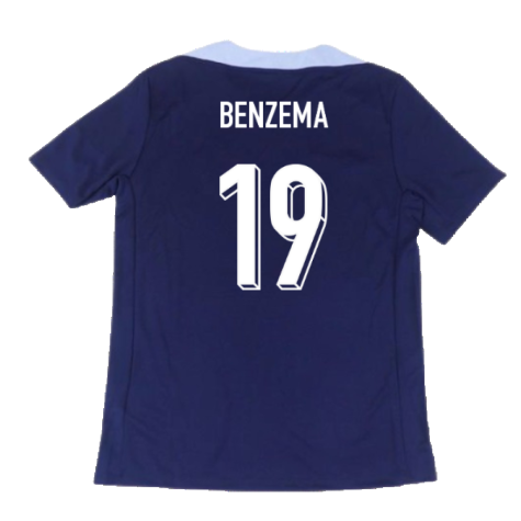 2024-2025 France Dri-Fit Strike Training Shirt (Navy) (Benzema 19)