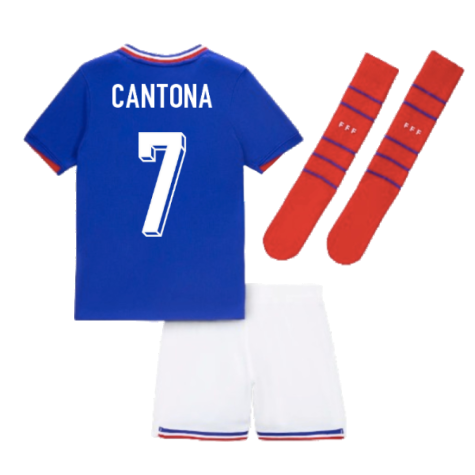 2024-2025 France Home Little Boys Mini Kit (Cantona 7)