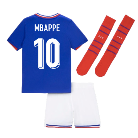 2024-2025 France Home Little Boys Mini Kit (Mbappe 10)