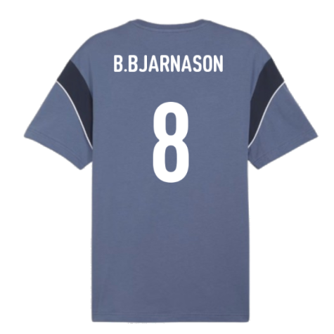 2024-2025 Iceland ftblArchive Tee (Cobalt) (B.Bjarnason 8)