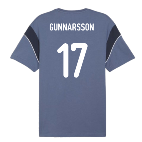 2024-2025 Iceland ftblArchive Tee (Cobalt) (Gunnarsson 17)