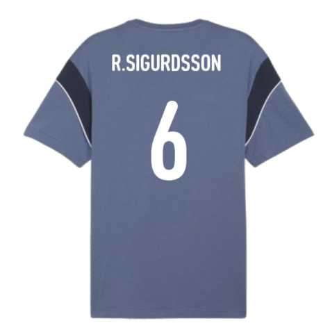 2024-2025 Iceland ftblArchive Tee (Cobalt) (R.Sigurdsson 6)