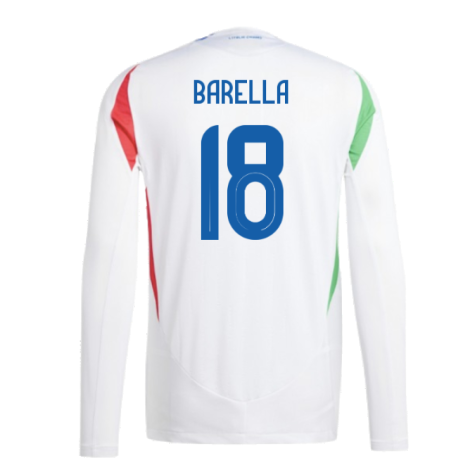 2024-2025 Italy Authentic Long Sleeve Away Shirt (BARELLA 18)