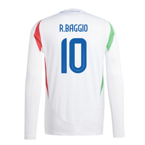 2024-2025 Italy Authentic Long Sleeve Away Shirt (R.BAGGIO 10)