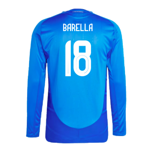 2024-2025 Italy Authentic Long Sleeve Home Shirt (BARELLA 18)