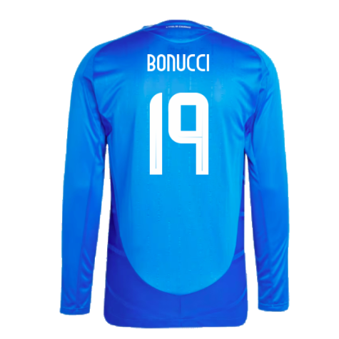 2024-2025 Italy Authentic Long Sleeve Home Shirt (BONUCCI 19)