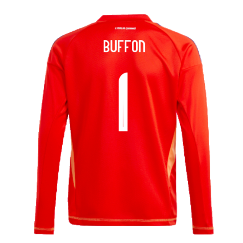 2024-2025 Italy Home Goalkeeper Shirt (Red) - Kids (Buffon 1)