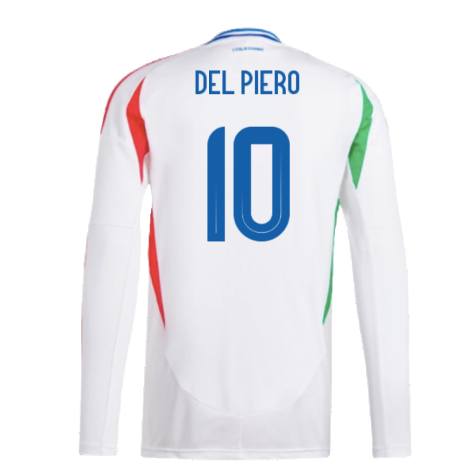 2024-2025 Italy Long Sleeve Away Shirt (DEL PIERO 10)