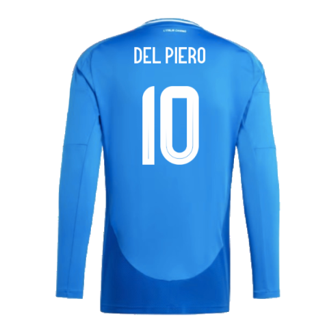 2024-2025 Italy Long Sleeve Home Shirt (DEL PIERO 10)