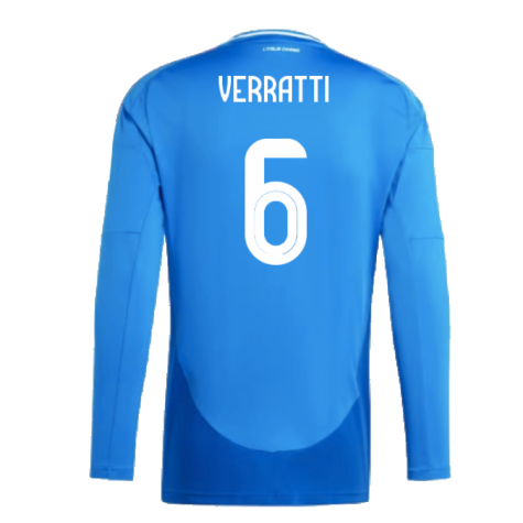 2024-2025 Italy Long Sleeve Home Shirt (VERRATTI 6)