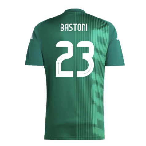 2024-2025 Italy Pre-Match Shirt (Green) (BASTONI 23)