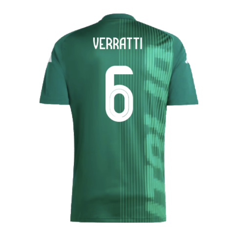 2024-2025 Italy Pre-Match Shirt (Green) (VERRATTI 6)