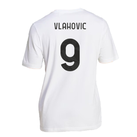 2024-2025 Juventus DNA Graphic Tee (White) (Vlahovic 9)