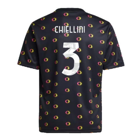 2024-2025 Juventus Pre-Match Shirt (Black) - Kids (Chiellini 3)