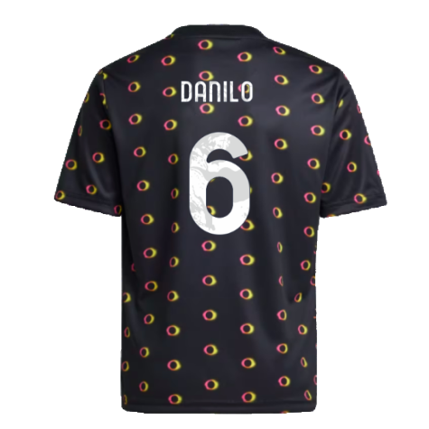 2024-2025 Juventus Pre-Match Shirt (Black) - Kids (Danilo 6)