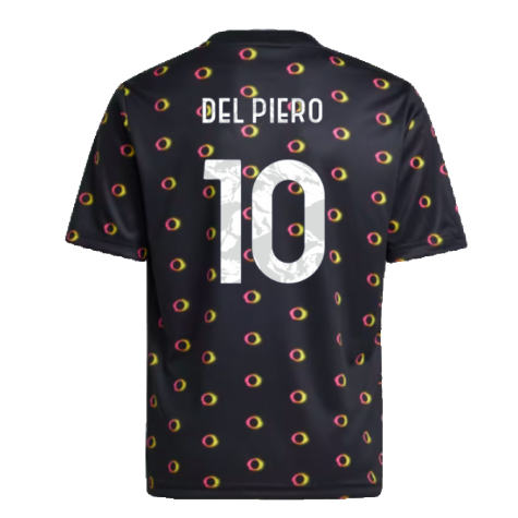 2024-2025 Juventus Pre-Match Shirt (Black) - Kids (Del Piero 10)