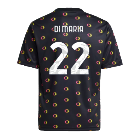 2024-2025 Juventus Pre-Match Shirt (Black) - Kids (Di Maria 22)