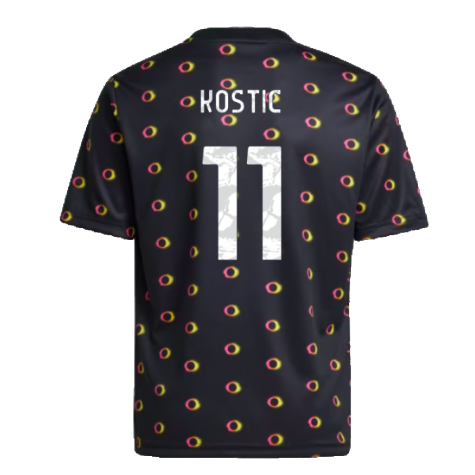 2024-2025 Juventus Pre-Match Shirt (Black) - Kids (Kostic 11)