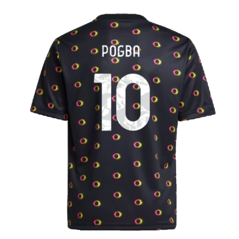 2024-2025 Juventus Pre-Match Shirt (Black) - Kids (Pogba 10)