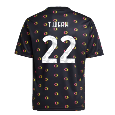 2024-2025 Juventus Pre-Match Shirt (Black) - Kids (T.Weah 22)