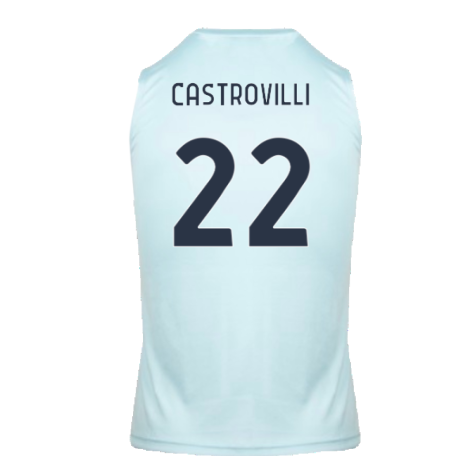 2024-2025 Lazio Graphic Sleeveless Training Shirt (Ice Blue) (Castrovilli 22)