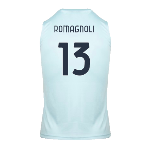 2024-2025 Lazio Graphic Sleeveless Training Shirt (Ice Blue) (Romagnoli 13)