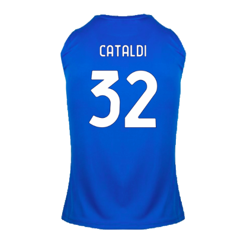 2024-2025 Lazio Graphic Sleeveless Training Shirt (Royal) (Cataldi 32)