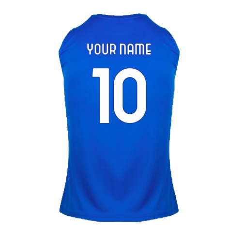 2024-2025 Lazio Graphic Sleeveless Training Shirt (Royal) (Your Name)