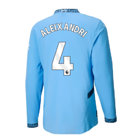 2024-2025 Man City Authentic Long Sleeve Home Shirt (Aleixandri 4)