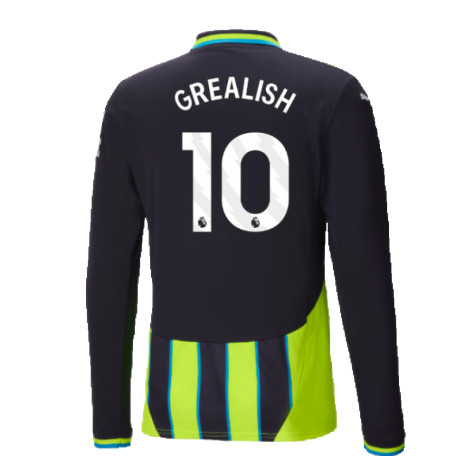 2024-2025 Man City Away Long Sleeve Authentic Shirt (Grealish 10)