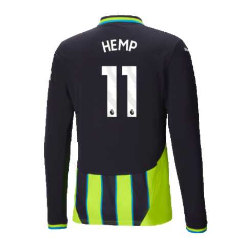 2024-2025 Man City Away Long Sleeve Authentic Shirt (Hemp 11)