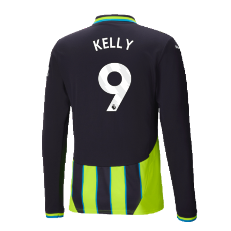 2024-2025 Man City Away Long Sleeve Authentic Shirt (Kelly 9)