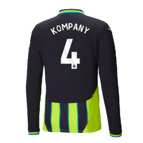 2024-2025 Man City Away Long Sleeve Authentic Shirt (Kompany 4)